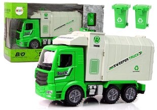 Liikuva konteineri ja valgustatud ratastega roheline prügiauto hind ja info | Poiste mänguasjad | kaup24.ee