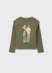 Mayoral футболка для девочки с длинным рукавом 6038-48 цена и информация | Рубашки для девочек | kaup24.ee