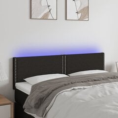 vidaXL LED-voodipeats, must, 144x5x78/88 cm, kangas цена и информация | Кровати | kaup24.ee