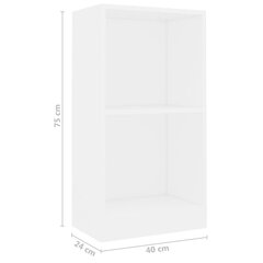 vidaXL raamaturiiul, valge, 40 x 24 x 75 cm, puitlaastplaat hind ja info | Riiulid | kaup24.ee