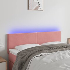 vidaXL LED-voodipeats, roosa, 144x5x78/88 cm, samet цена и информация | Кровати | kaup24.ee