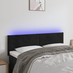 vidaXL LED-voodipeats, must, 144x5x78/88 cm, samet цена и информация | Кровати | kaup24.ee