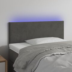 vidaXL LED-voodipeats, tumehall, 90x5x78/88 cm, samet hind ja info | Voodid | kaup24.ee