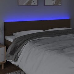 vidaXL LED-voodipeats, tumepruun, 180x5x78/88 cm, kangas hind ja info | Voodid | kaup24.ee