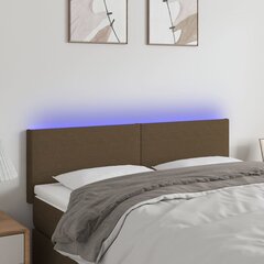 vidaXL LED-voodipeats, tumepruun, 144x5x78/88 cm, kangas hind ja info | Voodid | kaup24.ee