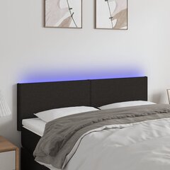 vidaXL LED-voodipeats, must, 144x5x78/88 cm, kangas цена и информация | Кровати | kaup24.ee