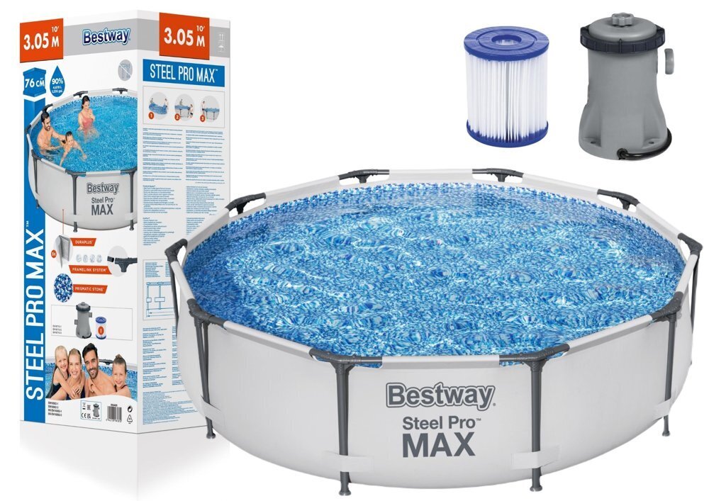 Bestway Steel Pro Max 305x76 см, с фильтром цена | kaup24.ee