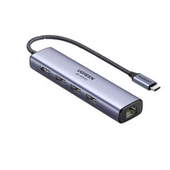 Адаптер Ugreen 20934 CM475 5in1 Type-C До HDMI 3USB3.0 4K 1000mbps для HUAWEI Mate40/P50 Samsung S20 цена и информация | Адаптеры и USB-hub | kaup24.ee