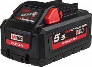 Aku Milwaukee M18 HB5.5, 18 V; 5,5 Ah, Li-ion цена и информация | Шуруповерты, дрели | kaup24.ee