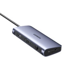 Адаптер Ugreen 40873 CM179 9in1 Type-C До PD100W HDMI VGA 1000mbps 3USB3.0 для HUAWEI Mate40/P50 Samsung S20 цена и информация | Адаптеры и USB-hub | kaup24.ee