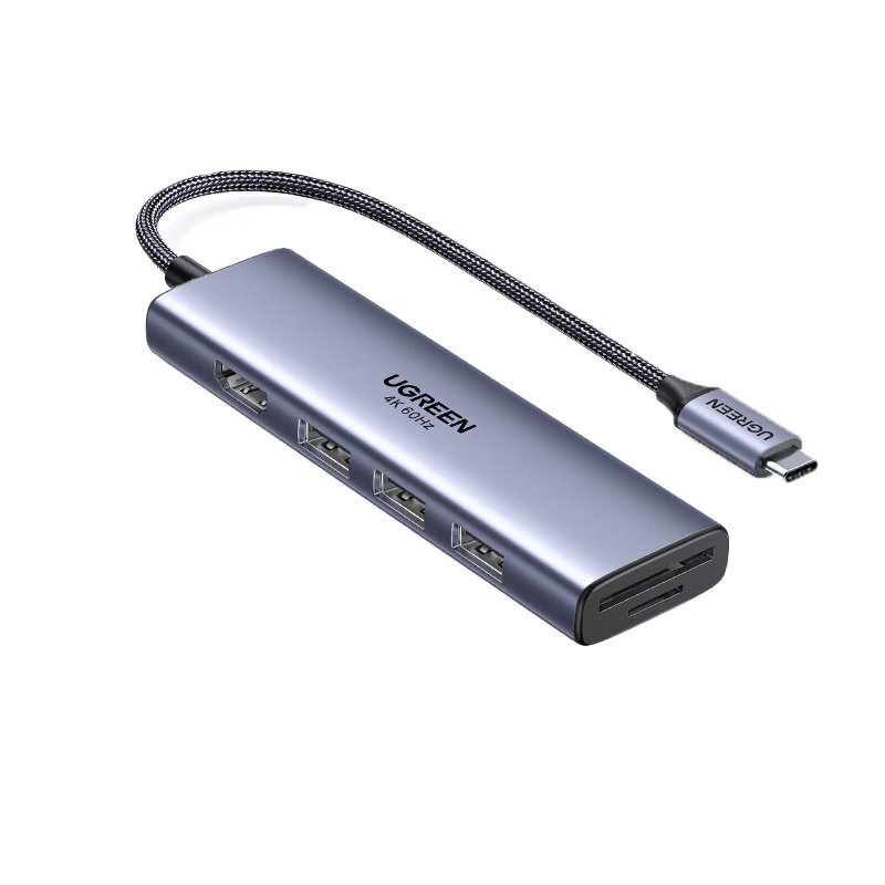 Adapter Ugreen 60383 CM511 6in1 Type-C et HDMI 3USB3.0 SD/TF et HUAWEI Mate40/P50 Samsung S20 hind ja info | USB jagajad, adapterid | kaup24.ee