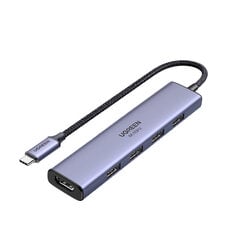 Адаптер Ugreen 20955 CM478 5in1 Type-C До HDMI 4USB3.0 для HUAWEI Mate40/P50 Samsung S20 цена и информация | Адаптеры и USB-hub | kaup24.ee