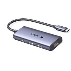 Adapter Ugreen 50629 CM500 4in1 Type-C et 3USB3.0 HDMI2.1 et HUAWEI Mate40/P50 Samsung S20 hind ja info | USB jagajad, adapterid | kaup24.ee