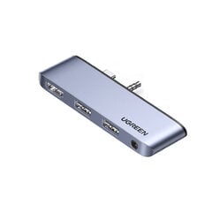 Adapter Ugreen 80332 CM349 Type-C et 2USB3.0 AUX 3.5mm HDMI et Surface Go цена и информация | Адаптеры и USB-hub | kaup24.ee