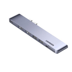 Adapter UGREEN 80548 CM356 7in1 Type-C et PD3.0 2HDMI USB3.0 SD/TF et MacBookPro/Air hind ja info | USB jagajad, adapterid | kaup24.ee