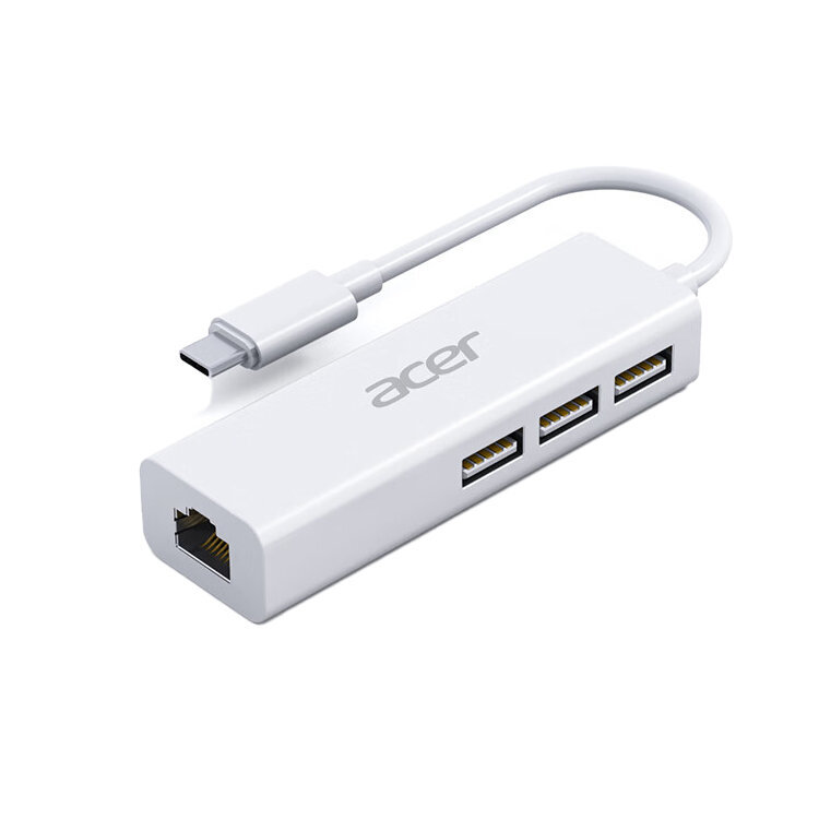 Adapter Acer HY41-T41 4in1 Type-C et 100mbps 3USB et HUAWEI Mate40/P50 Samsung S20 цена и информация | USB jagajad, adapterid | kaup24.ee