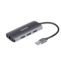 Adapter Lenovo U03 4in1 USB et 3USB3.0 RJ45 1000mbps цена и информация | Адаптеры и USB-hub | kaup24.ee