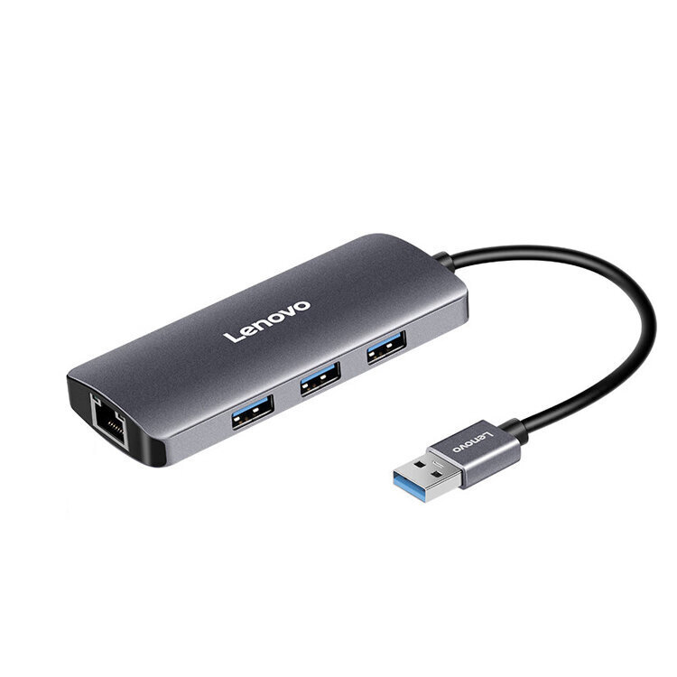 Adapter Lenovo U03 4in1 USB et 3USB3.0 RJ45 1000mbps цена и информация | USB jagajad, adapterid | kaup24.ee