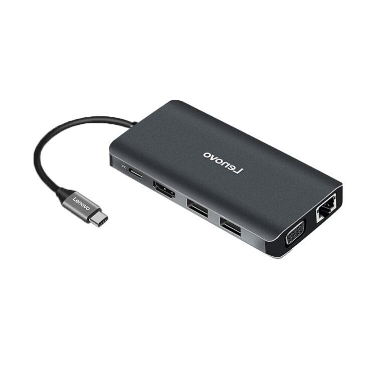 Adapter Lenovo LX0801 11in1 Type-C et AUX 3.5mm PD 2USB3.0 2USB2.0 HDMI VGA 1000mbps SD/TF et HUAWEI Mate40/P50 Samsung S20 hind ja info | USB jagajad, adapterid | kaup24.ee