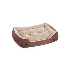 Кровать для собаки с двусторонней подушкой 85 см коричневого цвета цена и информация | Лежаки, домики | kaup24.ee