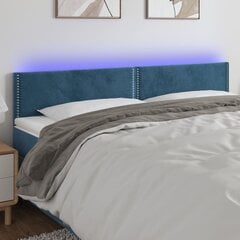 vidaXL LED-voodipeats, tumesinine, 180x5x78/88 cm, samet цена и информация | Кровати | kaup24.ee