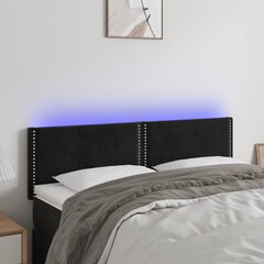 vidaXL LED-voodipeats, must, 144x5x78/88 cm, samet цена и информация | Кровати | kaup24.ee
