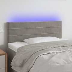 vidaXL LED-voodipeats, helehall, 100x5x78/88 cm, samet hind ja info | Voodid | kaup24.ee