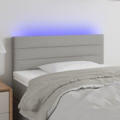 vidaXL LED-voodipeats, helehall, 100x5x78/88 cm, kangas hind ja info | Voodid | kaup24.ee