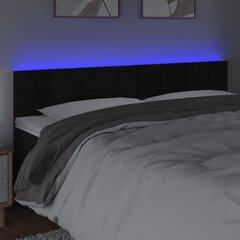 vidaXL LED-voodipeats, must, 200x5x78/88 cm, samet цена и информация | Кровати | kaup24.ee