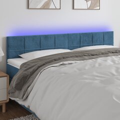 vidaXL LED-voodipeats, tumesinine, 180x5x78/88 cm, samet цена и информация | Кровати | kaup24.ee