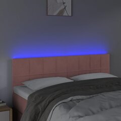 vidaXL LED-voodipeats, roosa, 144x5x78/88 cm, samet цена и информация | Кровати | kaup24.ee