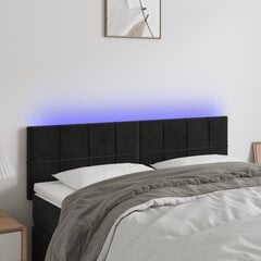 vidaXL LED-voodipeats, must, 144x5x78/88 cm, samet цена и информация | Кровати | kaup24.ee