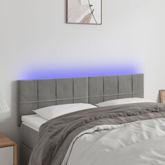 vidaXL LED-voodipeats, helehall, 144x5x78/88 cm, samet цена и информация | Кровати | kaup24.ee