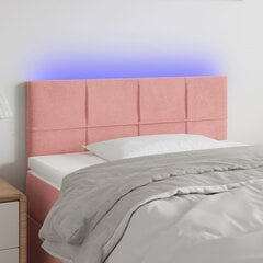 vidaXL LED-voodipeats, roosa, 100x5x78/88 cm, samet цена и информация | Кровати | kaup24.ee