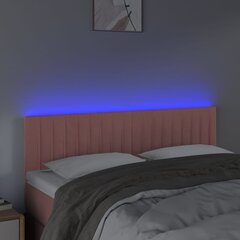vidaXL LED-voodipeats, roosa, 144x5x78/88 cm, samet hind ja info | Voodid | kaup24.ee