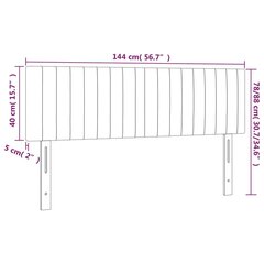 vidaXL LED-voodipeats, helehall, 144x5x78/88 cm, samet hind ja info | Voodid | kaup24.ee