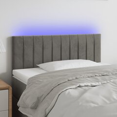 vidaXL LED-voodipeats, helehall, 90x5x78/88 cm, samet hind ja info | Voodid | kaup24.ee