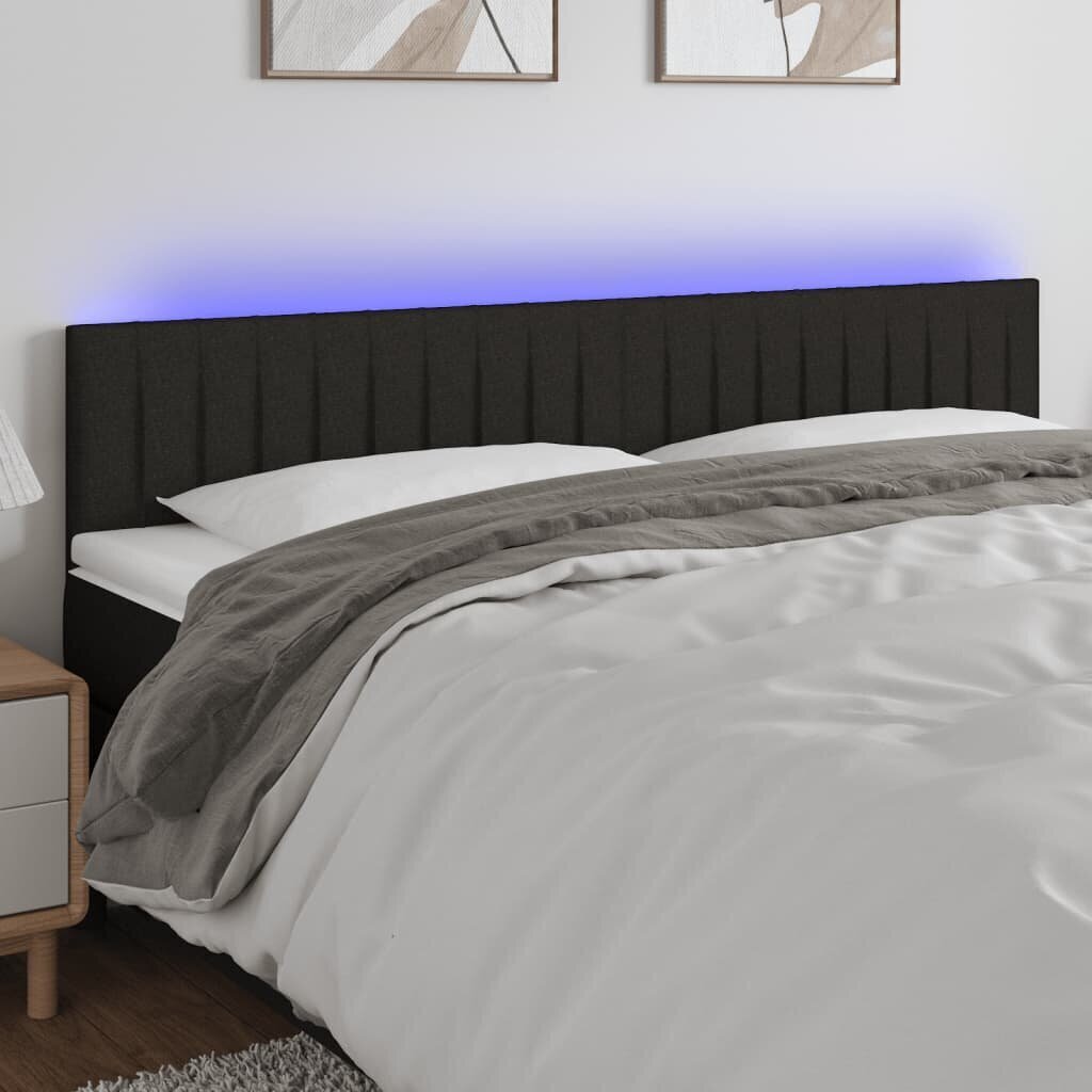 vidaXL LED-voodipeats, must, 160x5x78/88 cm, kangas hind ja info | Voodid | kaup24.ee