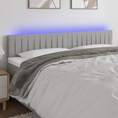 vidaXL LED-voodipeats, helehall, 160x5x78/88 cm, kangas hind ja info | Voodid | kaup24.ee