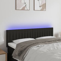 vidaXL LED-voodipeats, must, 144x5x78/88 cm, kangas цена и информация | Кровати | kaup24.ee