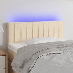 vidaXL LED-voodipeats, kreemjas, 100x5x78/88 cm, kangas цена и информация | Кровати | kaup24.ee