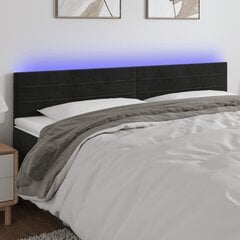 vidaXL LED-voodipeats, must, 200x5x78/88 cm, samet цена и информация | Кровати | kaup24.ee