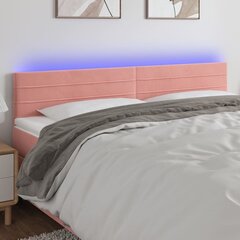 vidaXL LED-voodipeats, roosa, 180x5x78/88 cm, samet hind ja info | Voodid | kaup24.ee