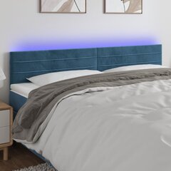 vidaXL LED-voodipeats, tumesinine, 160x5x78/88 cm, samet hind ja info | Voodid | kaup24.ee