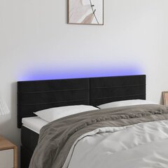 vidaXL LED-voodipeats, must, 144x5x78/88 cm, samet цена и информация | Кровати | kaup24.ee