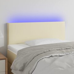 vidaXL LED-voodipeats, kreemjas, 100x5x78/88 cm, kunstnahk hind ja info | Voodid | kaup24.ee