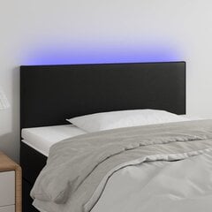 vidaXL LED-voodipeats, must, 90x5x78/88 cm, kunstnahk цена и информация | Кровати | kaup24.ee