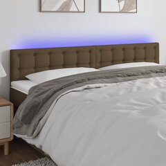 vidaXL LED-voodipeats, tumepruun, 160x5x78/88 cm, kangas hind ja info | Voodid | kaup24.ee