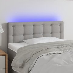 vidaXL LED-voodipeats, helehall, 100x5x78/88 cm, kangas цена и информация | Кровати | kaup24.ee