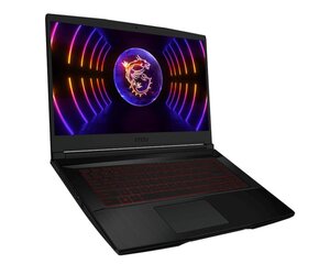 Notebook|MSI|Thin GF63 12VE|CPU i7-12650H|2300 MHz|15.6&quot;|1920x1080|RAM 16GB|DDR4|3200 MHz|SSD 512GB|NVIDIA GeForce RTX 4050|6GB|ENG|Windows 11 Home|Black|1.86 kg|GF63THIN12VE-012NL hind ja info | Sülearvutid | kaup24.ee